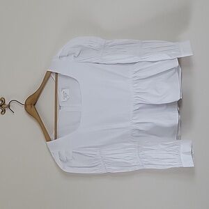 NWT Hyacinth House Tuckernuck Clemons Puff Sleeve Square Neck Blouse Size Large